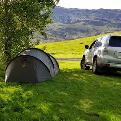 Zelten bei Traumwetter nur ein paar Meter neben dem Geysir